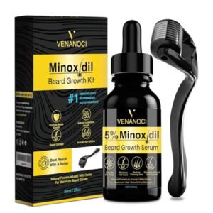 5% Minoxidil for Men Beard Growth Kit Venanoci Hair Regrowth Oil with Biotin & Rosemary